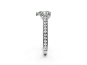 Pear-Shaped Vintage Pavé Engagement Ring Setting for a Fancy Green Lab-Grown Diamond | Sterling Silver