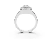 Emerald Cut Vintage Milgrain Halo Engagement Ring Setting | Pierced Gallery | White Gold