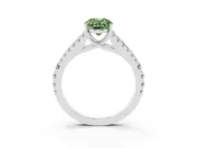 Oval Graduated Split Shank Engagement Ring Setting for a Fancy Green Lab-Grown Diamond | Platinum