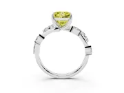Princess Cut Twisted Vine Engagement Ring Setting for a Fancy Yellow Lab-Grown Diamond | Platinum