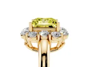 Princess Cut Graduated Milgrain Halo Engagement Ring Setting for a Fancy Yellow Lab-Grown Diamond | Yellow Gold