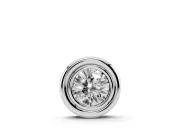 Round Lab-Grown Diamond Wide Bezel Solitaire Pendant Necklace | Stepped Rim | Sterling Silver