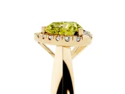 Heart-Shaped Halo Engagement Ring Setting for a Fancy Yellow Lab-Grown Diamond | Square Profile Band | Yellow Gold