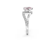 Pear-Shaped Bypass Pavé Engagement Ring Setting for a Fancy Pink Lab-Grown Diamond | Sterling Silver