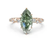 Marquise Graduated Solitaire Engagement Ring Setting for a Fancy Green Lab-Grown Diamond | Rose Gold