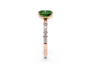 Radiant Cut Pave Engagement Ring Setting for a Fancy Green Lab-Grown Diamond | Slim Band | Rose Gold