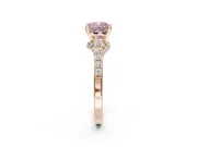 Cushion Cut Pavé Solitaire Engagement Ring Setting for a Fancy Pink Lab-Grown Diamond | Crossover Gallery | Rose Gold