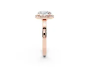 Round Cut Diamond Halo Ring Set in Rose gold with Solitaire Band and Prong Setting