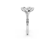 Marquise Pave Solitaire Engagement Ring Setting | Sweeping Shoulders | White Gold