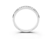 Round Lab-Grown Diamond Double Row Pavé Knife Edge Wedding Band | Raised Divider | Platinum
