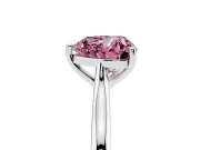 Heart-Shaped Cathedral Engagement Ring Setting for a Fancy Pink Lab-Grown Diamond | Sterling Silver