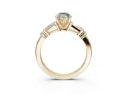 Marquise Tapered Baguette Engagement Ring Setting for a Fancy Green Lab-Grown Diamond | Yellow Gold