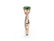 Round Twist Engagement Ring Setting for a Fancy Green Lab-Grown Diamond | Crossover Band | Rose Gold