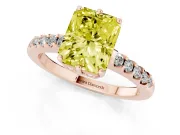 Radiant Cut Engagement Ring Setting for a Fancy Yellow Lab-Grown Diamond | Rose Gold - Design NV-24649