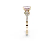 Princess Cut Pavé Solitaire Engagement Ring Setting for a Fancy Pink Lab-Grown Diamond | Crossover Gallery | Yellow Gold