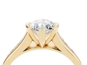 Marquise Half Bezel Solitaire Engagement Ring Setting | Graduated Channel Band | Yellow Gold