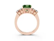Asscher Cut 5 Stone Engagement Ring Setting for a Fancy Green Lab-Grown Diamond | Rose Gold