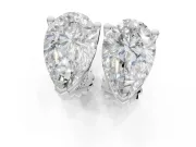 Oval Lab-Grown Diamond Solitaire Basket Stud Earrings | Open Gallery | Sterling Silver
