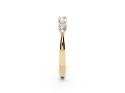Five-Stone Round Diamond Half Eternity Bridal Band Set in Yellow gold with Prong-Set Stones