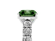 Asscher Cut Engagement Ring Setting for a Fancy Green Lab-Grown Diamond | Sterling Silver - Design NV-24643