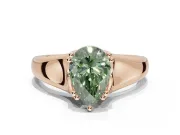 Pear-Shaped Double Claw Solitaire Engagement Ring Setting for a Fancy Green Lab-Grown Diamond | Rose Gold