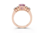 Princess Cut 5 Stone Engagement Ring Setting for a Fancy Pink Lab-Grown Diamond | Rose Gold