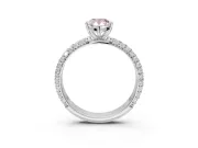 Pear-Shaped Domed Pavé Engagement Ring Setting for a Fancy Pink Lab-Grown Diamond | Platinum