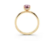 Emerald Cut Hidden Halo Engagement Ring Setting for a Fancy Pink Lab-Grown Diamond | Plain Band | Yellow Gold