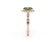 Oval Halo Engagement Ring Setting for a Fancy Green Lab-Grown Diamond | Bezel Stations | Rose Gold