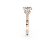 Pear-Shaped Pavé Solitaire Engagement Ring Setting for a Fancy Blue Lab-Grown Diamond | Crossover Gallery | Rose Gold