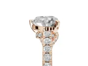 Heart-Shaped Pavé Solitaire Engagement Ring Setting | Crossover Gallery | Rose Gold