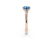 Round Graduated Solitaire Engagement Ring Setting for a Fancy Blue Lab-Grown Diamond | Rose Gold