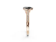 Pear-Shaped Cathedral Solitaire Engagement Ring Setting for a Black Center | Rose Gold