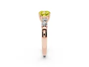 Cushion Cut Five Stone Engagement Ring Setting for a Fancy Yellow Lab-Grown Diamond | Rose Gold