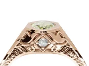Marquise Vintage Bezel Engagement Ring Setting for a Fancy Yellow Lab-Grown Diamond | Engraved Band | Rose Gold