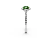Princess Cut Floral Petal Engagement Ring Setting for a Fancy Green Lab-Grown Diamond | Petal Accents | Platinum