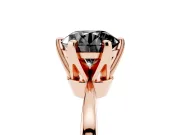 Round Tapered Solitaire Engagement Ring Setting for a Black Center | Claw Prong Head | Rose Gold