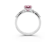 Fancy Pink Radiant Cut Diamond Cluster Solitaire Ring Set in Silver with Prong Setting
