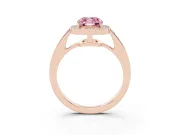 Cushion Cut Framed Halo Engagement Ring Setting for a Fancy Pink Lab-Grown Diamond | Rose Gold