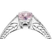 Pear-Shaped Split Shank Pavé Engagement Ring Setting for a Fancy Pink Lab-Grown Diamond | Sterling Silver