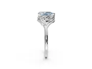 Pear-Shaped Bypass Solitaire Engagement Ring Setting for a Fancy Blue Lab-Grown Diamond | Platinum
