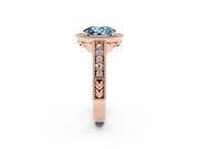 Oval Halo Engagement Ring Setting for a Fancy Blue Lab-Grown Diamond | Rose Gold