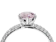 Pear-Shaped Domed Pavé Engagement Ring Setting for a Fancy Pink Lab-Grown Diamond | Platinum