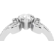 Pear-Shaped Scroll Solitaire Engagement Ring Setting | Rope Twist Band | Sterling Silver