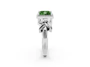 Princess Cut Floral Halo Engagement Ring Setting for a Fancy Green Lab-Grown Diamond | Platinum