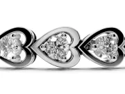 Round Lab-Grown Diamond Open Heart Link Bracelet | Prong-Set Hearts | Sterling Silver