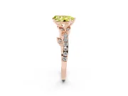Pear-Shaped Leaf Pavé Engagement Ring Setting for a Fancy Yellow Lab-Grown Diamond | Rose Gold