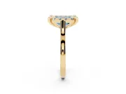 Emerald Cut Claw Corner Halo Engagement Ring Setting for a Fancy Blue Lab-Grown Diamond | Slim Plain Band | Yellow Gold