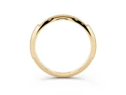 Round Lab-Grown Diamond Vintage Milgrain Pavé Wedding Band | Knife Edge Sides | Yellow Gold