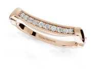 Round Lab-Grown Diamond Milgrain Deep Curve Wedding Band | Sculpted Shoulders | Rose Gold